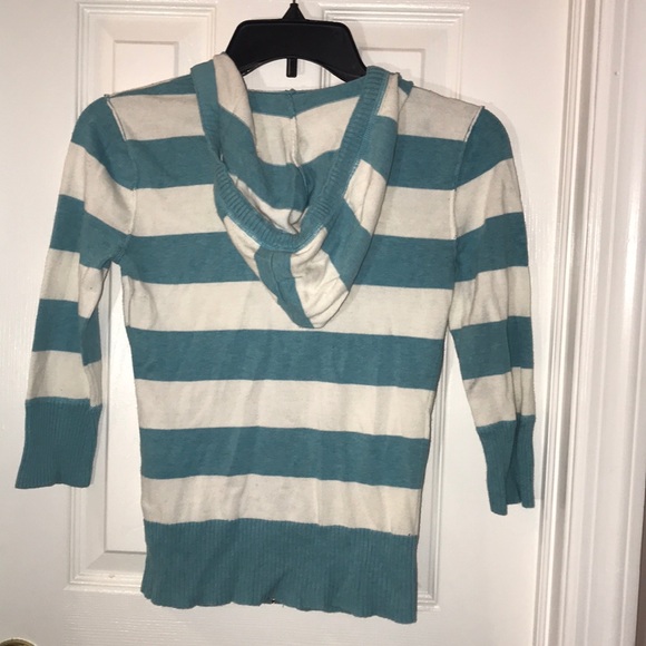Aeropostale striped hoodie sweater -quarter sleeve - Picture 2 of 2